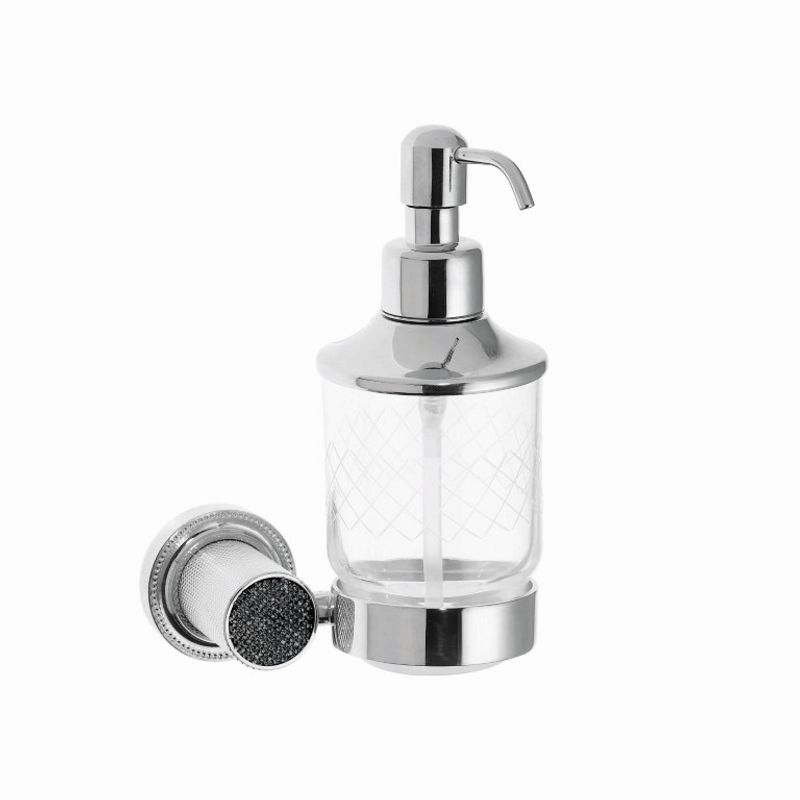 Дозатор для жидкого мыла BOHEME Royale Cristal Black 10932-CR-B хром