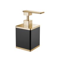 Дозатор для жидкого мыла BOHEME Qubic 10969-B-G квадратный черный-золото — 1