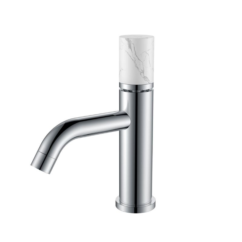 Смеситель для раковины BOHEME Stick 121-CR-MR-W Chrome Mramor White