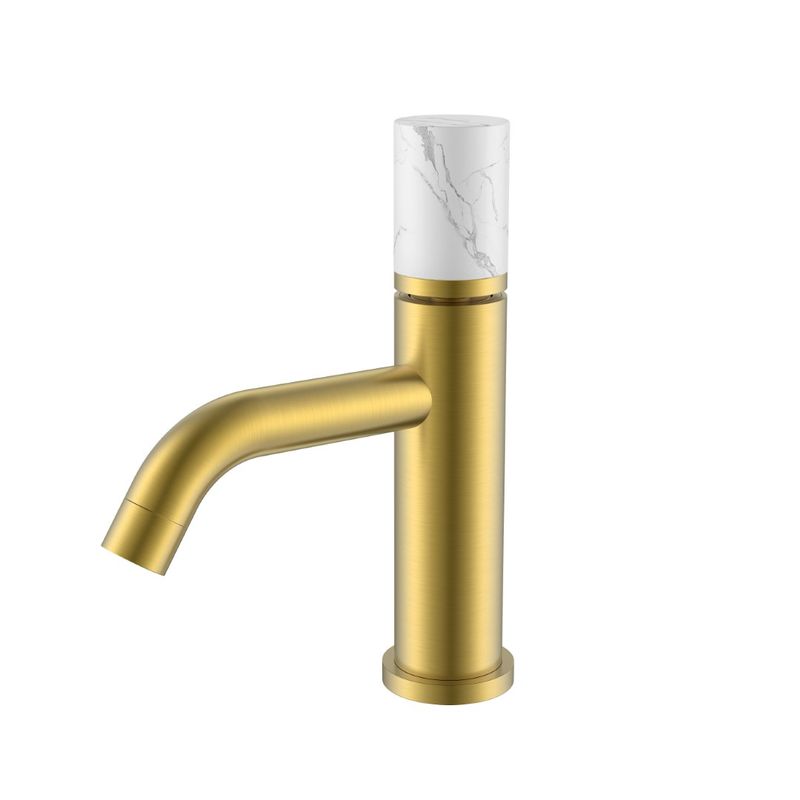 Смеситель для раковины BOHEME Stick 121-MG-MR-W Matt Gold Mramor White