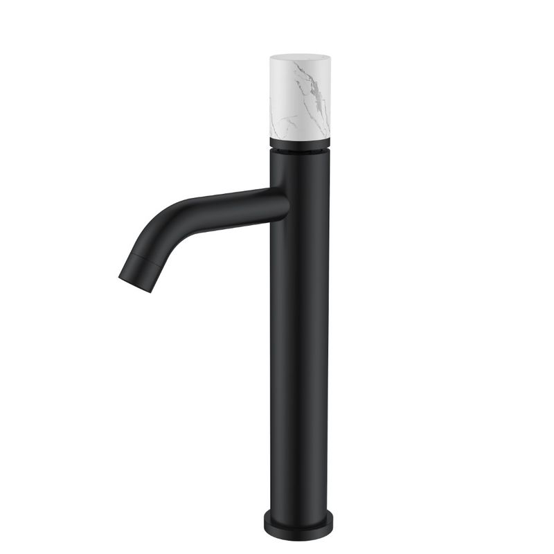 Смеситель для раковины BOHEME Stick 122-B-MR-W Black Mramor White
