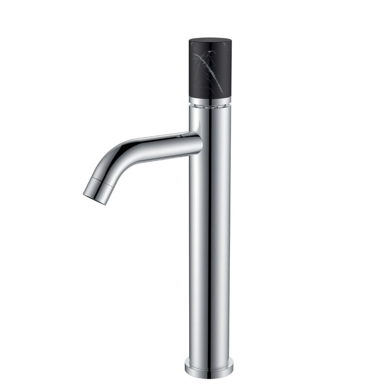 Смеситель для раковины BOHEME Stick 122-CR-MR-B Chrome Mramor Black