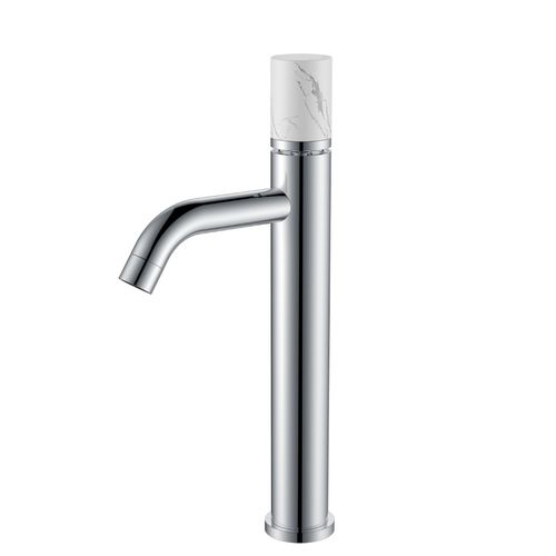 Смеситель для раковины BOHEME Stick 122-CR-MR-W Chrome Mramor White