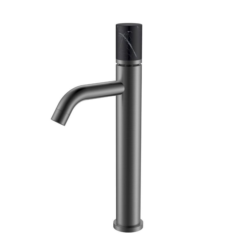 Смеситель для раковины BOHEME Stick 122-GM-MR-B Gun Metal Mramor Black