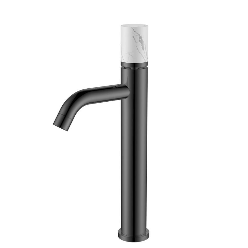 Смеситель для раковины BOHEME Stick 122-GM-MR-W Gun Metal Mramor White