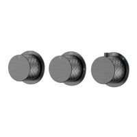 Смеситель скрытого монтажа для душа BOHEME Stick Diamond 124-T-3-GM.1 с термостатом Gun Metal — 1