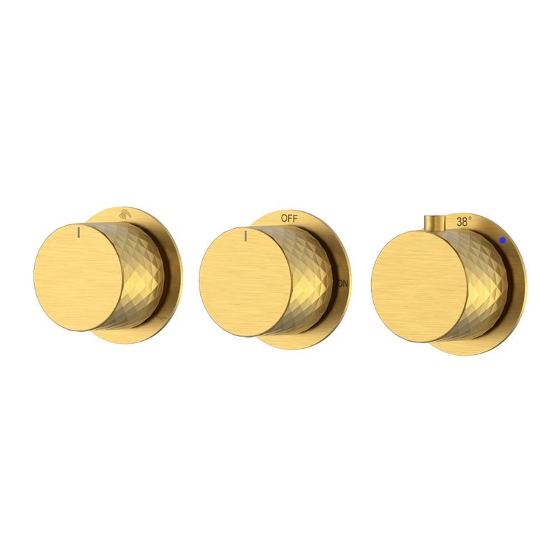 Смеситель скрытого монтажа для душа BOHEME Stick Diamond 124-T-3-MG.1 с термостатом Matt Gold