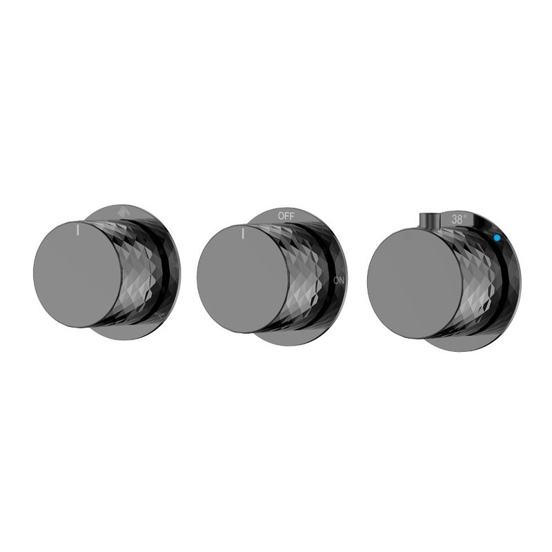 Смеситель скрытого монтажа для душа BOHEME Stick Diamond 124-T-3-SGM.1 с термостатом Shine Gun Metal