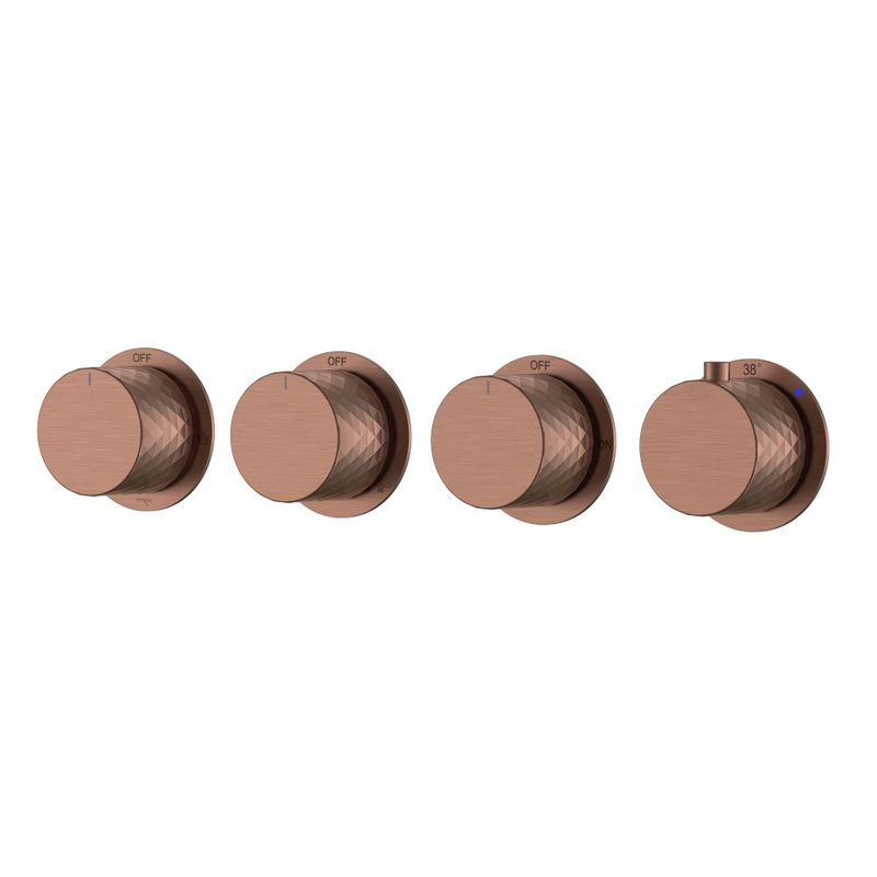 Смеситель скрытого монтажа для душа BOHEME Stick Diamond 124-T-5-BRB.1 с термостатом Brushed Bronze