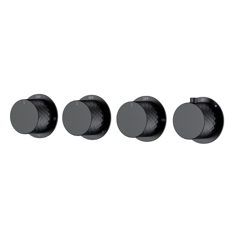 Смеситель скрытого монтажа для душа BOHEME Stick Diamond 124-T-5-B.1 с термостатом Matt Black