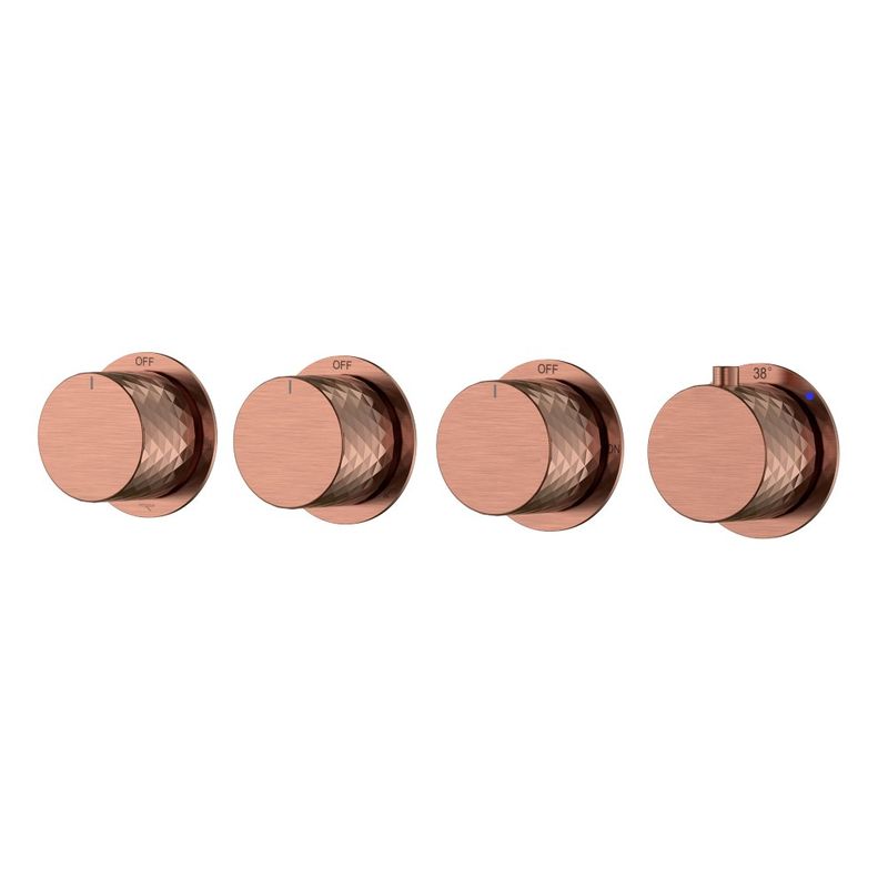 Смеситель скрытого монтажа для душа BOHEME Stick Diamond 124-T-5-CB.1 с термостатом Copper Brushed