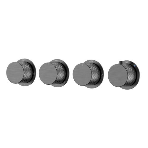 Смеситель скрытого монтажа для душа BOHEME Stick Diamond 124-T-5-GM.1 с термостатом Gun Metal