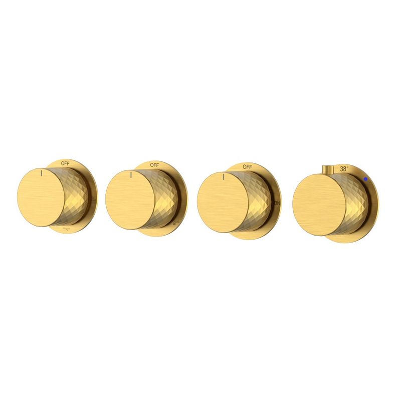 Смеситель скрытого монтажа для душа BOHEME Stick Diamond 124-T-5-MG.1 с термостатом Matt Gold