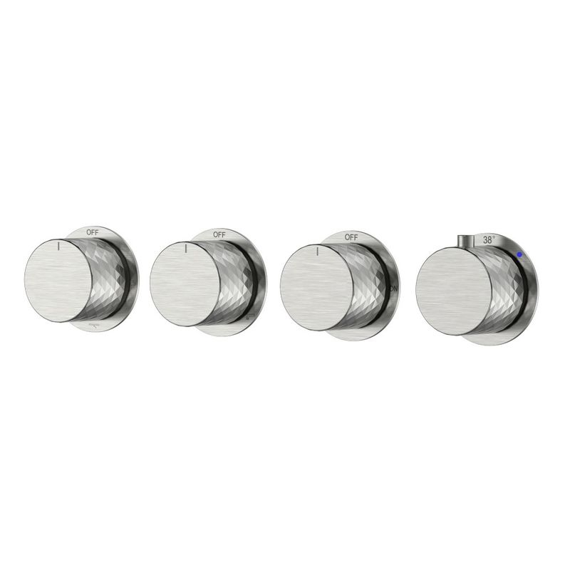 Смеситель скрытого монтажа для душа BOHEME Stick Diamond 124-T-5-NB.1 с термостатом Nickel Brush