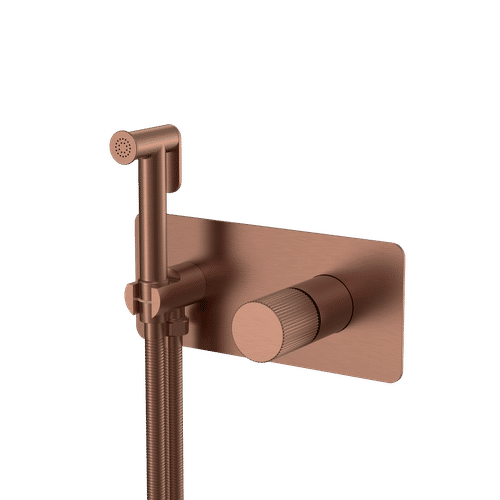 Встраиваемый гигиенический душ BOHEME Stick 127-BRB.3 Brushed Bronze ручка Linea