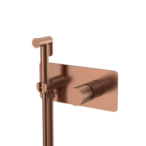 Встраиваемый гигиенический душ BOHEME Stick 127-CB Copper Brushed ручка Diamond