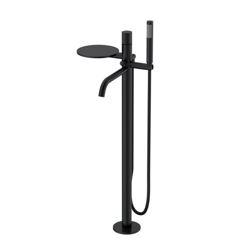 Смеситель для ванны BOHEME Stick 129-BB.4 напольный Black Spirale