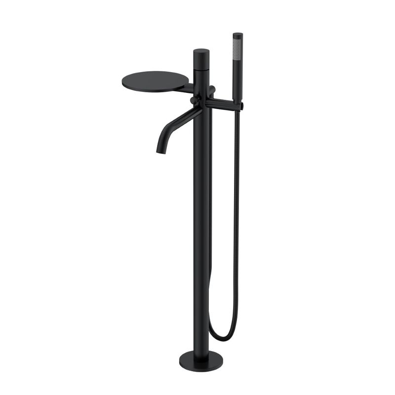 Смеситель для ванны BOHEME Stick 129-BB.4 напольный Black Spirale