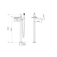 Смеситель для ванны BOHEME Stick 129-BRB.3 напольный Brushed Bronze ручка Linea — 2