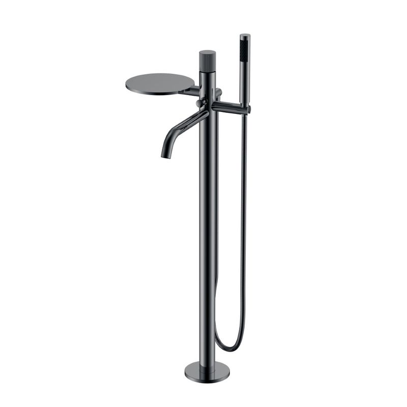Смеситель для ванны BOHEME Stick 129-SGM.3 напольный Shine Gun Metal Linea