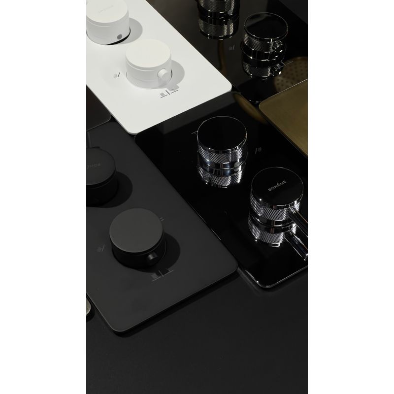 Смеситель скрытого монтажа для душа BOHEME Cell 134-2-B с термостатом Black