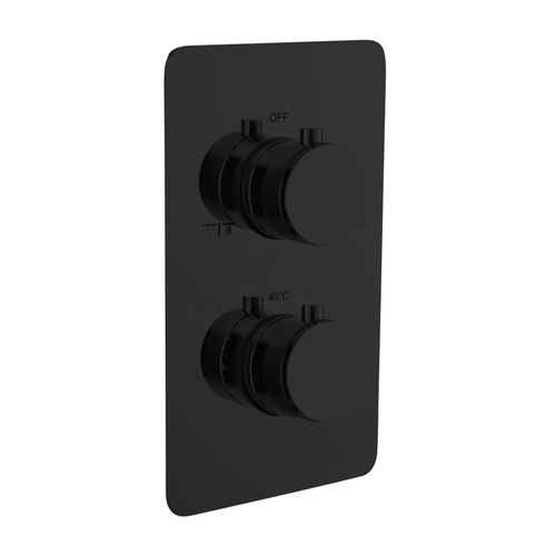 Смеситель скрытого монтажа для душа BOHEME Cell 134-2-B с термостатом Black