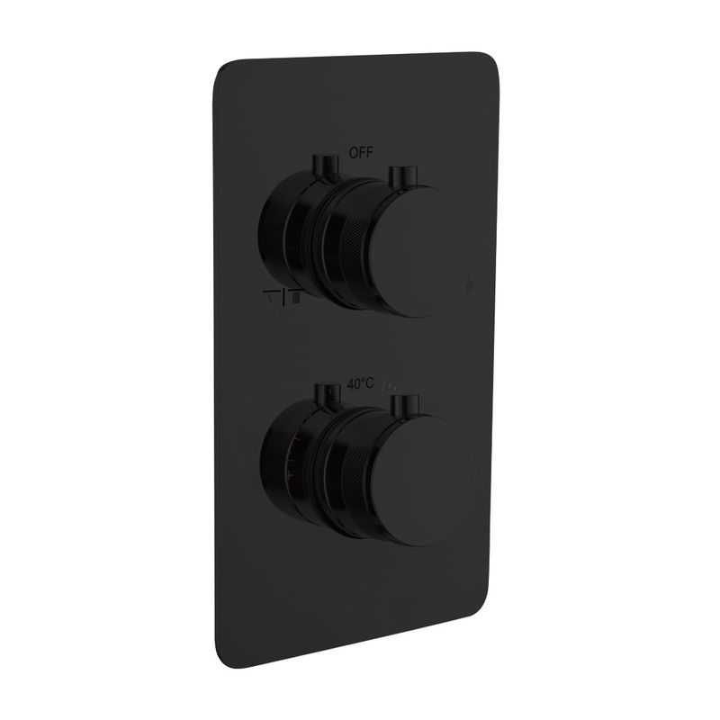 Смеситель скрытого монтажа для душа BOHEME Cell 134-2-B с термостатом Black