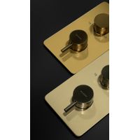 Смеситель скрытого монтажа для душа BOHEME Cell 134-2-G с термостатом Gold — 4