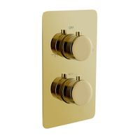 Смеситель скрытого монтажа для душа BOHEME Cell 134-2-G с термостатом Gold — 1