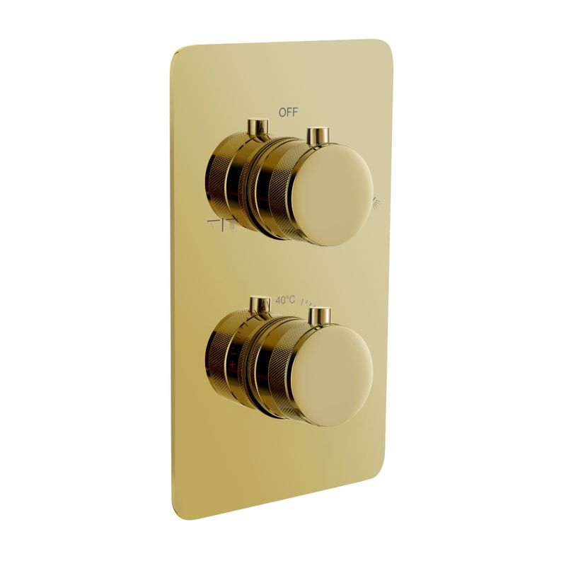 Смеситель скрытого монтажа для душа BOHEME Cell 134-2-G с термостатом Gold