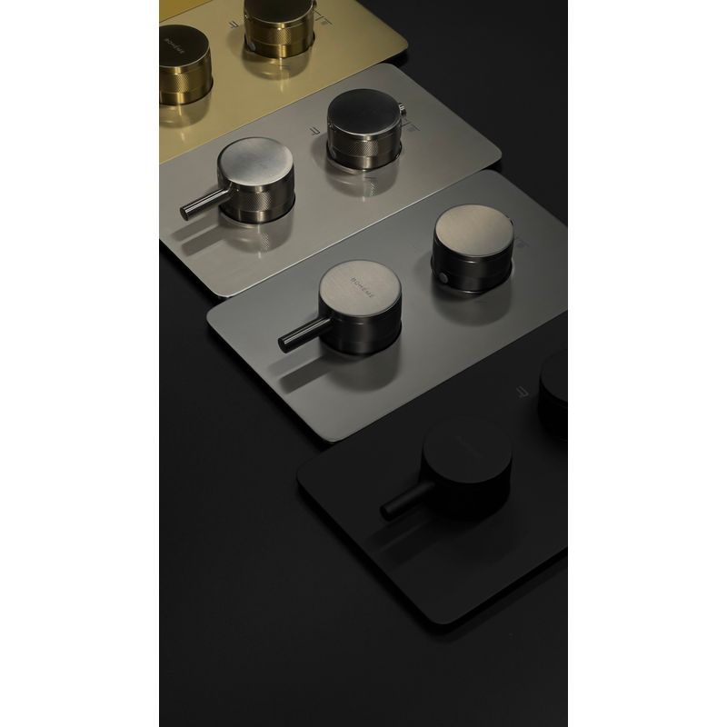 Смеситель скрытого монтажа для душа BOHEME Cell 134-2-GM с термостатом Gun Metal