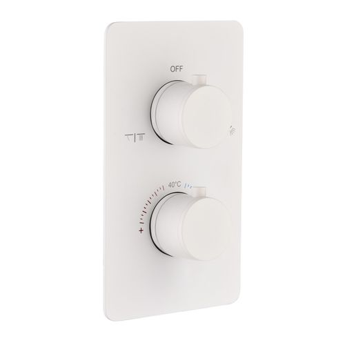 Смеситель скрытого монтажа для душа BOHEME Cell 134-2-MW с термостатом Matt White