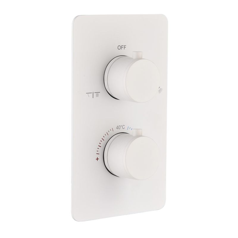 Смеситель скрытого монтажа для душа BOHEME Cell 134-2-MW с термостатом Matt White