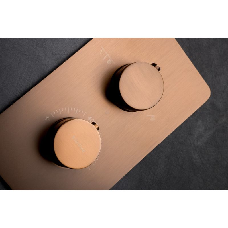 Смеситель скрытого монтажа для душа BOHEME Cell 134-3-BRB с термостатом Brushed Bronze