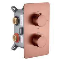 Смеситель скрытого монтажа для душа BOHEME Cell 134-3-CB с термостатом Copper Brushed — 1
