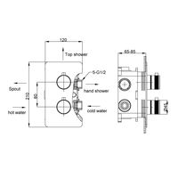 Смеситель скрытого монтажа для душа BOHEME Cell 134-3-CR с термостатом Chrome — 2