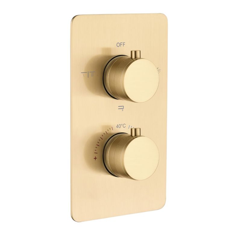 Смеситель скрытого монтажа для душа BOHEME Cell 134-3-MG с термостатом Matt Gold