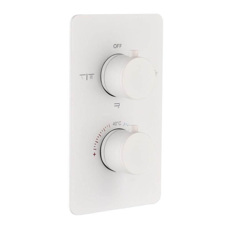 Смеситель скрытого монтажа для душа BOHEME Cell 134-3-MW с термостатом Matt White