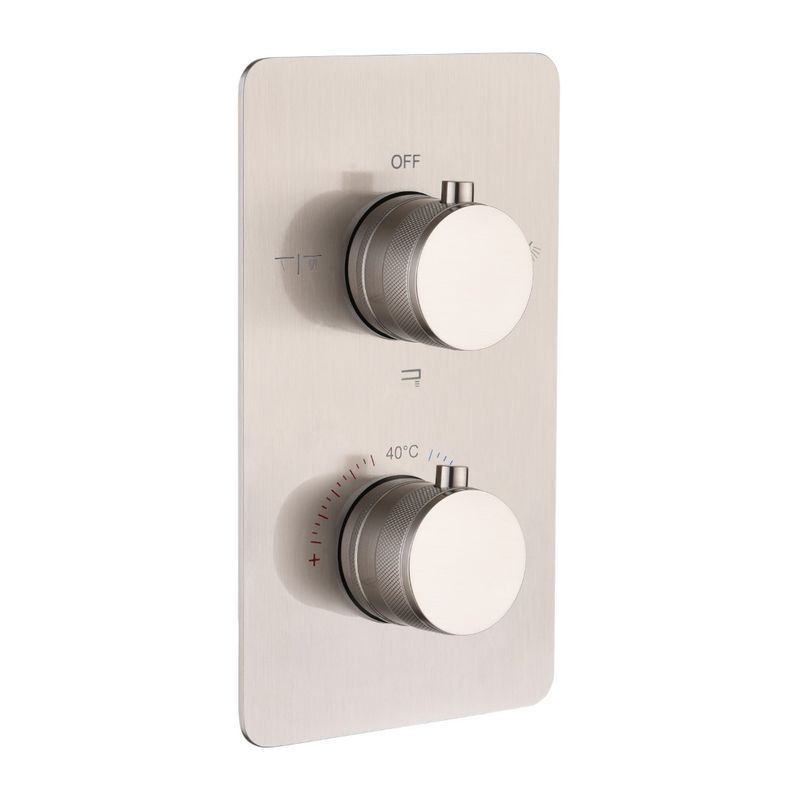 Смеситель скрытого монтажа для душа BOHEME Cell 134-3-NB с термостатом Nickel Brush