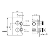 Смеситель скрытого монтажа для душа BOHEME Cell 135-2-CB Copper Brushed — 2