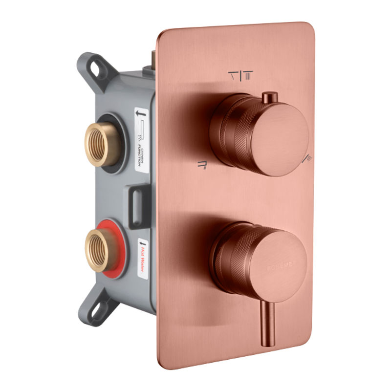 Смеситель скрытого монтажа для душа BOHEME Cell 135-3-CB Copper Brushed
