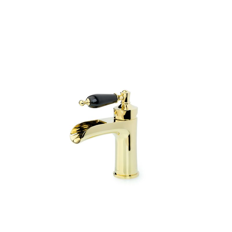 Смеситель для раковины BOHEME Vogue 211-BLC золото с черной керамикой