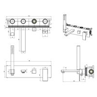 Душевой гарнитур скрытого монтажа BOHEME Qubic 474-2-CB Copper Brushed — 2