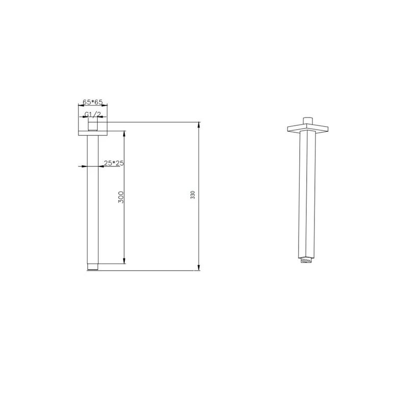 Кронштейн для верхнего душа BOHEME Qubic 629-QUBIC-CR Chrome