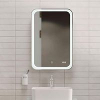 Шкаф с зеркалом для ванной Jorno Bosko 60 / Bos.03.60/W с подсветкой и часами — 5