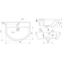 Раковина Универсал Амур 80 см / БП-э0000д1545 — 3