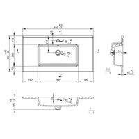 Раковина Brevita Lugo 90 см B-LUG090-01 белый — 3