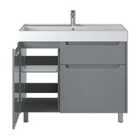 Тумба с раковиной BRIZ Мастер 100 + Вилис / 367 03-10100-17 00 СЕР+4610119205164 светло-серый (глянец) — 3