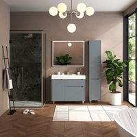 Тумба с раковиной BRIZ Мастер 100 + Вилис / 367 03-10100-17 00 СЕР+4610119205164 светло-серый (глянец) — 4