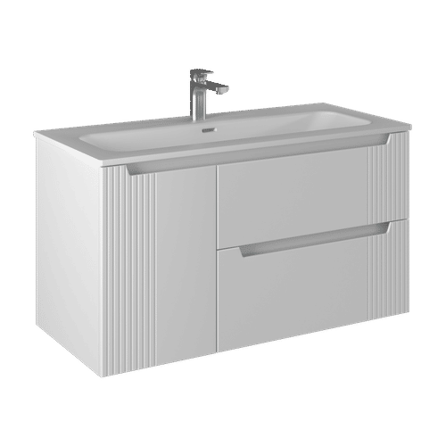 Тумба с раковиной BRIZ Страйп 100 + Флай / 368 03-20100-23 00 БЕЛ+ФЛ-100